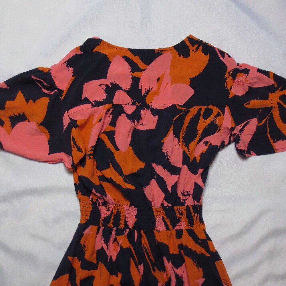 ABLE THE LABEL womens DRESS pink FLORAL orange NAVY BLUE maxi HI-LOW SIZE S - Picture 12 of 13